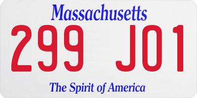 MA license plate 299JO1