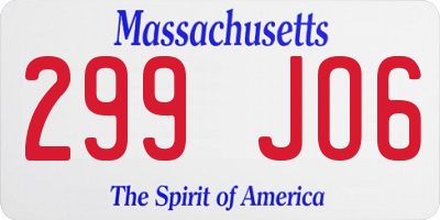 MA license plate 299JO6