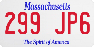 MA license plate 299JP6