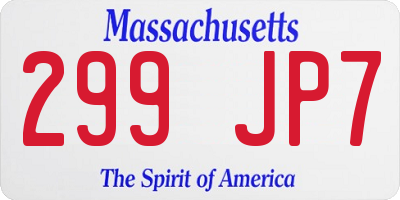MA license plate 299JP7
