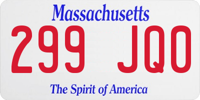 MA license plate 299JQ0