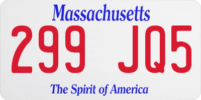 MA license plate 299JQ5