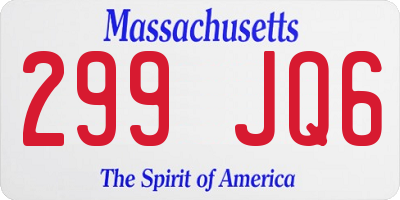MA license plate 299JQ6