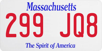 MA license plate 299JQ8