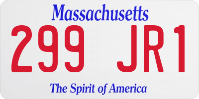MA license plate 299JR1