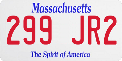 MA license plate 299JR2