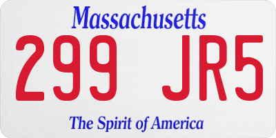 MA license plate 299JR5