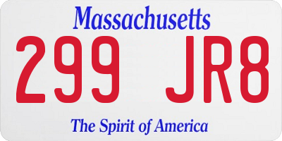 MA license plate 299JR8