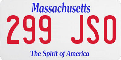 MA license plate 299JS0