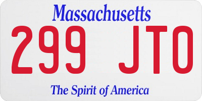 MA license plate 299JT0