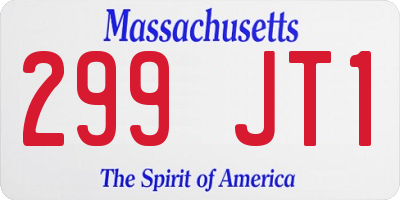 MA license plate 299JT1