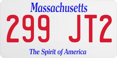 MA license plate 299JT2