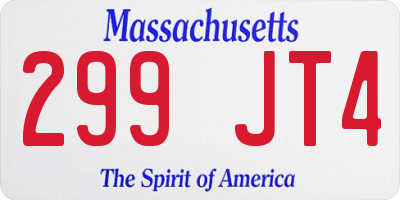 MA license plate 299JT4