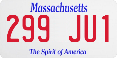 MA license plate 299JU1