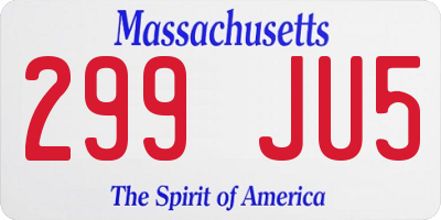 MA license plate 299JU5