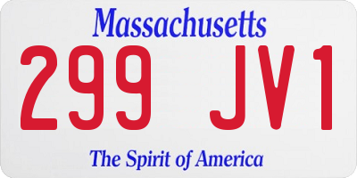MA license plate 299JV1