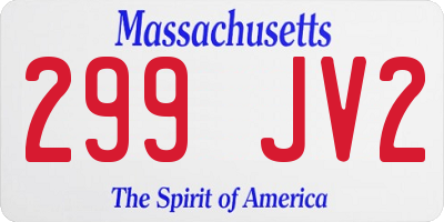 MA license plate 299JV2