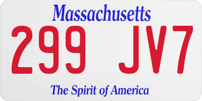 MA license plate 299JV7