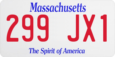 MA license plate 299JX1