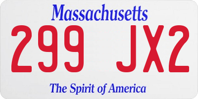 MA license plate 299JX2