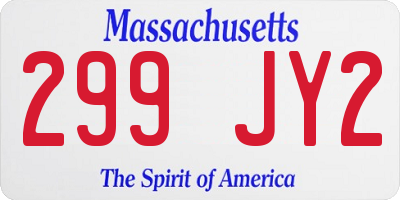 MA license plate 299JY2