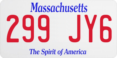 MA license plate 299JY6