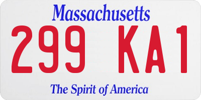 MA license plate 299KA1