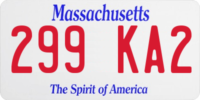 MA license plate 299KA2