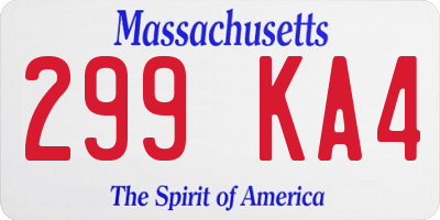MA license plate 299KA4