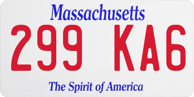 MA license plate 299KA6