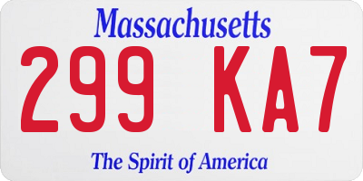 MA license plate 299KA7