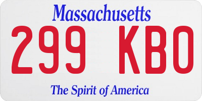 MA license plate 299KB0