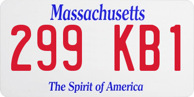 MA license plate 299KB1