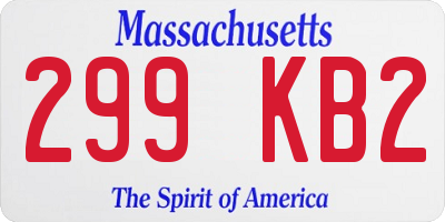 MA license plate 299KB2