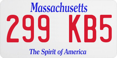 MA license plate 299KB5