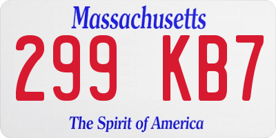 MA license plate 299KB7