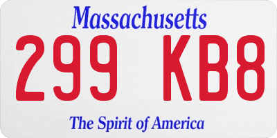 MA license plate 299KB8