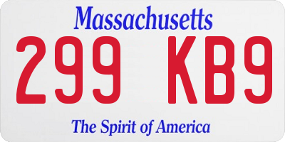 MA license plate 299KB9