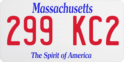 MA license plate 299KC2