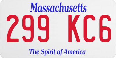 MA license plate 299KC6