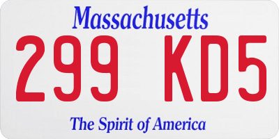 MA license plate 299KD5