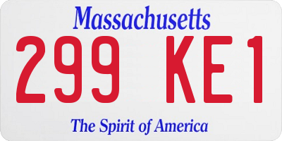 MA license plate 299KE1