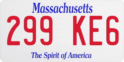 MA license plate 299KE6