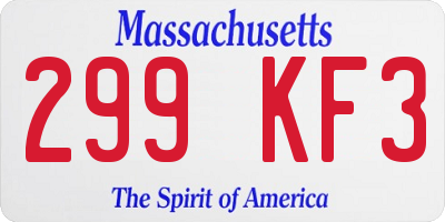 MA license plate 299KF3