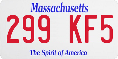 MA license plate 299KF5