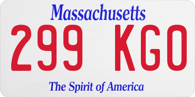MA license plate 299KG0
