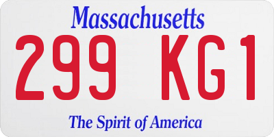 MA license plate 299KG1