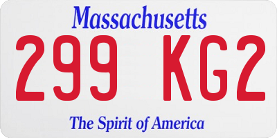 MA license plate 299KG2