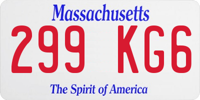 MA license plate 299KG6