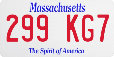 MA license plate 299KG7